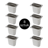 Pojemnik GN 1/9 ze stali nierdzewnej Mega-M 17,6×10,8×15 cm zestaw 8 szt.