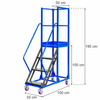 Drabina magazynowa przejezdna Mega-M STANDARD H-100 cm 4 stopnie N