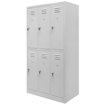 Szafka skrytkowa BHP Mega-M 6 skrytek S-90x50x180 cm szara