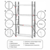 Regał metalowy magazynowy 4-półkowy Mega-M FORTIS H-200 cm L-217 cm G-50 cm moduł bazowy