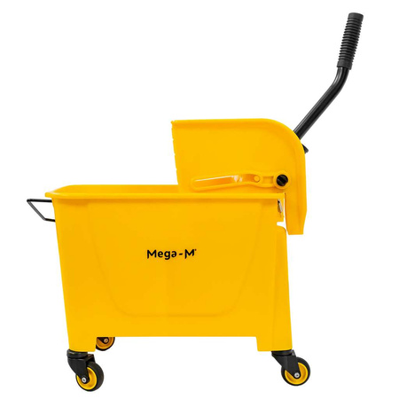 Wózek hotelowy do sprzątania Mega-M  jednowiaderkowy z prasą 20L żółty