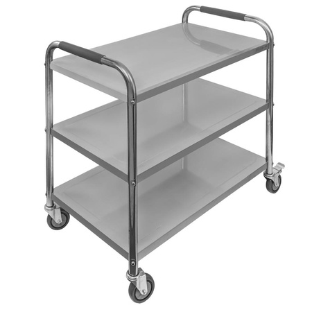 Wózek kelnerski ze stali nierdzewnej 3-półkowy Mega-M STANDARD S-85 cm G-45 cm H-90 cm N
