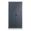 Szafa gospodarcza socjalna Mega-M 2-drzwiowa z półkami S-90 cm szara grafitowy front