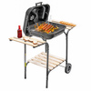 Grill ogrodowy węglowy z pokrywą Mega-M 2 x stolik boczny