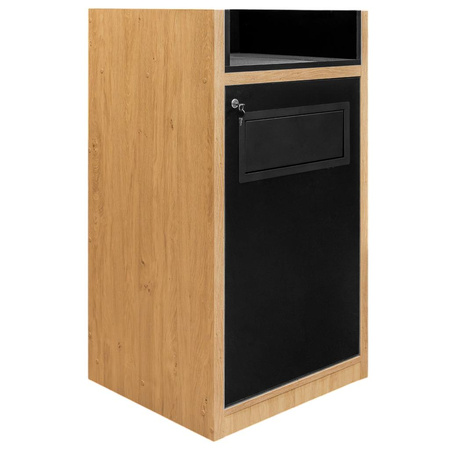 Kosz na śmieci z miejscem na tace Mega-M H- 120 cm L- 60 cm G- 58 cm dąb kamienny N