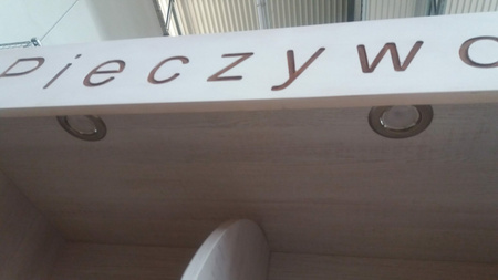 Regał na pieczywo H-200 cm L-100 cm G-50 cm plexi oświetlenie LED sosna bielona