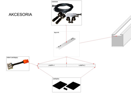 Lampa liniowa LYRA v2 BLACK 168cm MULTILED