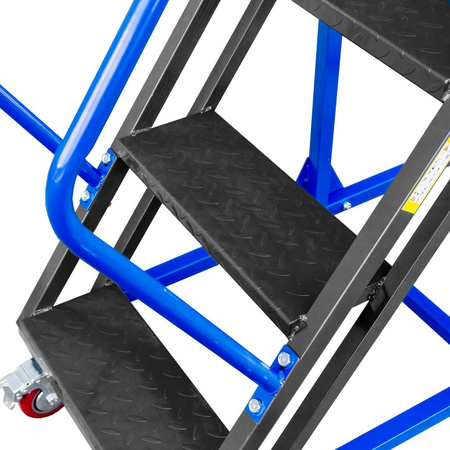 Drabina magazynowa przejezdna Mega-M STANDARD H-100 cm 4 stopnie N