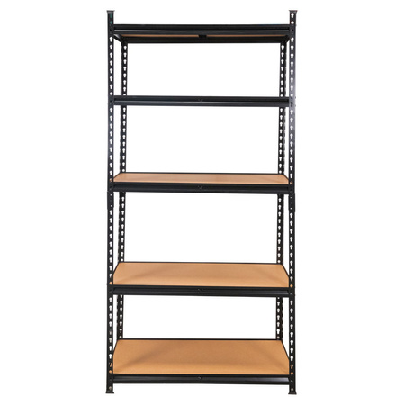 Regał magazynowy Mega-M Pro Loft H-180 cm L-90 cm G-40 cm 5 półek z MDF 6,2 mm (275kg) czarny N