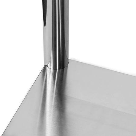 Stół gastronomiczny ze stali nierdzewnej przyścienny z półką Mega-M STANDARD 80x60x85 cm