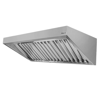 Okap gastronomiczny skośny ze stali nierdzewnej Mega-M S-180 cm G-70 cm H-50 cm N