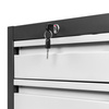 Szafka narzędziowa Mega-M do stołów warsztatowych 3 szuflady S-37 cm x G-48,6 cm x H-50 cm system 01 grafit/front szary N