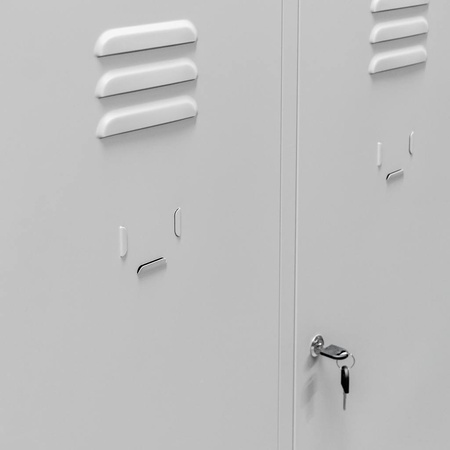 Szafka skrytkowa BHP Mega-M 4 skrytki 80x50x180 cm szara