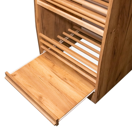 Regał na pieczywo H-200 cm L-60 cm G-50 cm plexi oświetlenie LED dąb kraft