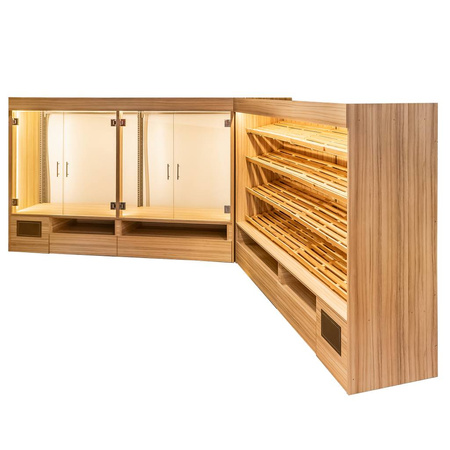 Regał na pieczywo przeszklony oświetlenie LED Mega-M H-193 cm L-257 cm G-62 cm Coco Bolo