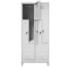 Szafka ubraniowa BHP Mega-M J-80/L na podstawie z nóżkami 4 drzwiowa typ L szara S-80 cm G-50 cm H-190 cm skręcana N