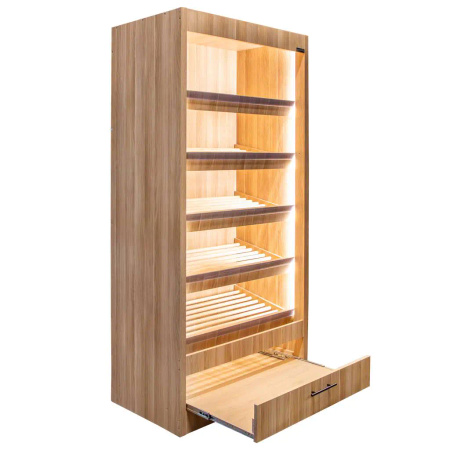 Regał na pieczywo otwarty Mega-M H-205 cm L-100 cm G-58 cm dąb amerykański