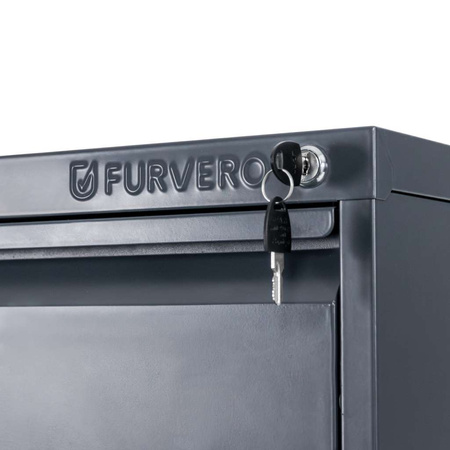 Szafka metalowa na dokumenty FURVERO W4S G/G kartotekowa 4 szuflady S-45 cm grafitowa