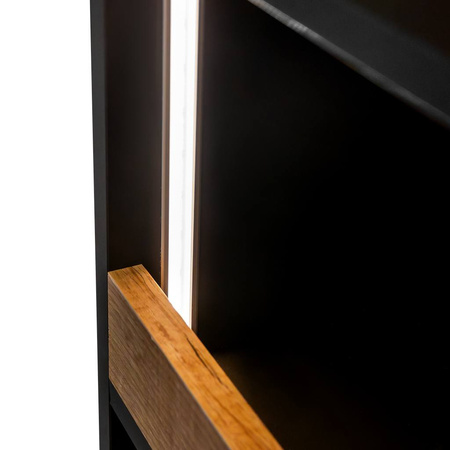 Witryna na cukierki z oświetleniem LED Mega-M H- 205 cm L- 80 cm G- 58 cm Bazalt 0166 N
