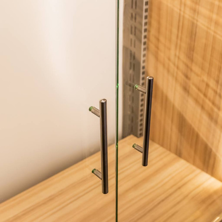 Regał na pieczywo przeszklony oświetlenie LED Mega-M H-193 cm L-257 cm G-62 cm Coco Bolo