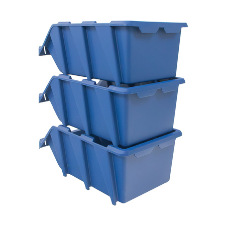 Pojemnik magazynowy Mega-M kuweta warsztatowa L plastikowa 220x355x150 mm niebieski (pakiet 10 szt.) N