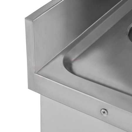 Zlew gastronomiczny spawany dwukomorowy z szafką Mega-M 120x70x85cm stal nierdzewna