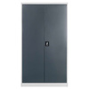 Szafa biurowa metalowa na dokumenty Mega-M pełne drzwi S-100 cm G-40 cm H-185 cm szara grafitowy front