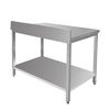 Stół ze stali nierdzewnej przyścienny z półką  Mega-M S-120 cm G-70 cm H-85 cm N