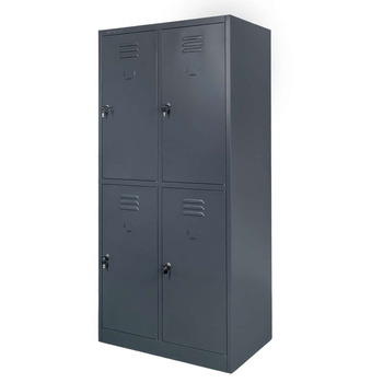Szafka skrytkowa BHP Mega-M 4 skrytki 80x50x180 cm grafitowa
