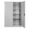 Szafa biurowa metalowa na dokumenty Mega-M pełne drzwi S-120 cm G-40 cm H-185 cm szara