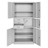 Szafa biurowa metalowa Mega-M WENUS W-14 na akta z sejfem szara S- 90 cm G- 40 cm H-185 cm skręcana N