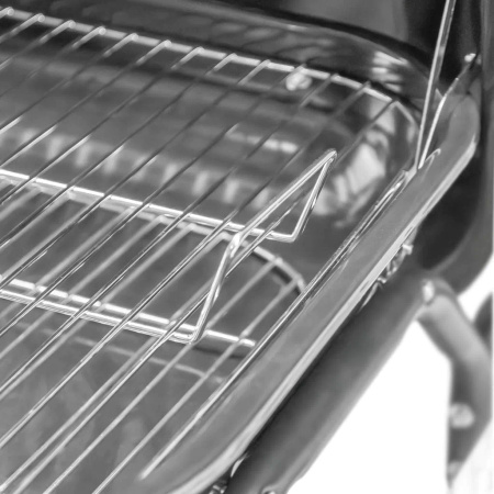 Grill ogrodowy węglowy z pokrywą Mega-M 2 x stolik boczny