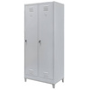 Szafka BHP ubraniowa na podstawie z nóżkami Mega-M pracownicza 2-drzwiowa z przegrodami S-80 cm szara