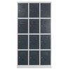 Szafka skrytkowa BHP Mega-M J-90/12 12 drzwiowa szara/ grafitowy front S-90 cm G-50 cm H-180 cm skręcana N