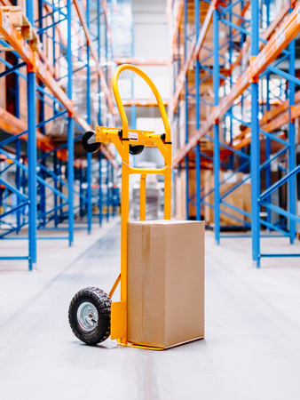 Rozkładany wózek transportowy 2w1 magazynowy młynarka taczkowy Mega-M 250kg żółty