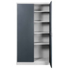 Szafa biurowa metalowa na dokumenty Mega-M pełne drzwi S-100 cm G-40 cm H-185 cm szara grafitowy front