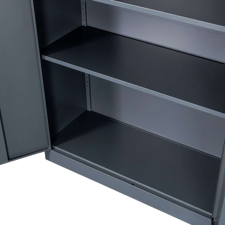 Szafa metalowa na dokumenty Mega-M J-100 grafitowa S-100 cm G-40 cm H-185 cm skręcana N