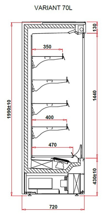 REGAŁ CHŁODNICZY VARIANT 1.88 70H ( WERSJA PODWYŻSZONA) IGLOO