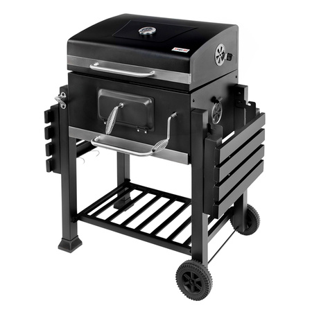 Grill ogrodowy węglowy Mega-M 2x stolik boczny 55x42 N