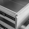 Stół gastronomiczny ze stali nierdzewnej przyścienny z szafką i szufladami Mega-M 140x70x85 cm