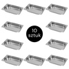 Pojemnik GN 1/4 ze stali nierdzewnej Mega-M 26,5×16,2x4cm zestaw 10 szt.