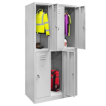 Szafka skrytkowa BHP Mega-M 6 skrytek S-90x50x180 cm szara