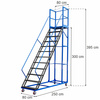 Drabina magazynowa przejezdna Mega-M STANDARD H-300 cm 12 stopni N