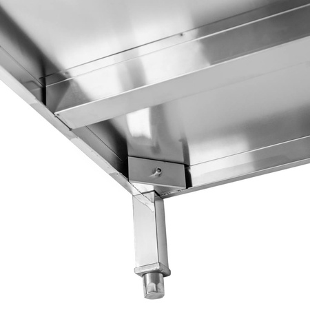 Stół ze stali nierdzewnej przyścienny z półką Mega-M S-80 cm G-70 cm H-85 cm N