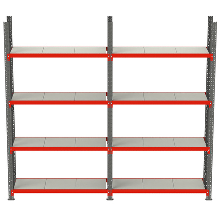 Regał magazynowy 8-półkowy Mega-M FORTIS H-200 cm L-325.5 cm G-50 cm