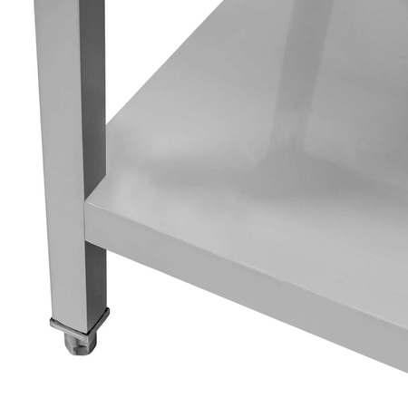 Zlew ze stali nierdzewnej jednokomorowy przyścienny z półką Mega-M S-80 cm G-70 cm H-85 cm N
