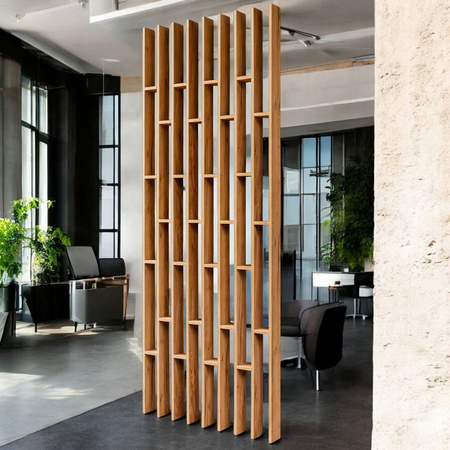 Lamel sufitowy/ścienny podwieszany modułowy Mega-M H-250 cm L-96 cm G-10 cm dąb kraft