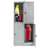Szafka ubraniowa skrytkowa BHP Mega-M J-80/4 4 drzwiowa szara S-80 cm G-50 cm H-180 cm skręcana N