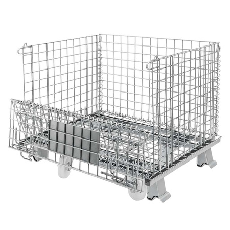 Pojemnik siatkowy gitterbox z kołami Mega-M 80x60x64 cm kosz metalowy składany