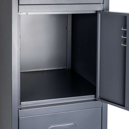 Szafka skrytkowa BHP Mega-M 4 skrytki 40x50x180 cm grafitowa